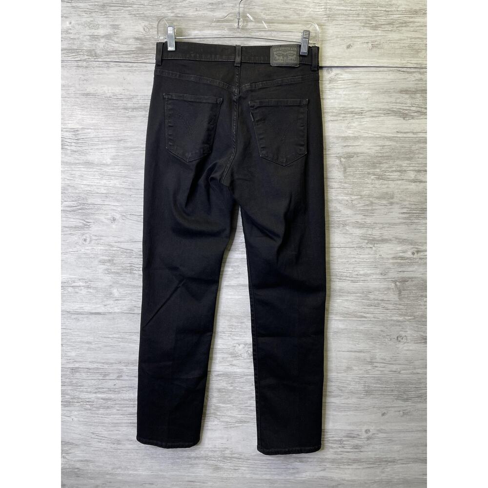 Levis Classic Straight‎ Jeans Womens 4 Black Mid Rise Stretch Waterless - Picture 7 of 14